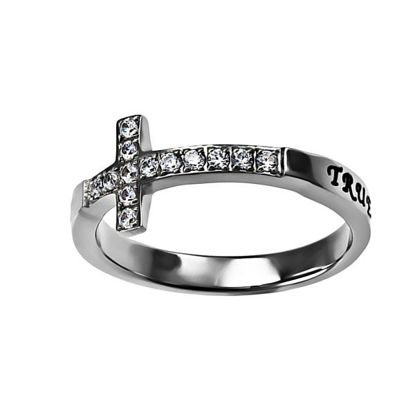 True Love Waits Sideways Cross Ring (#ST-SWC-TLW) | Women ...