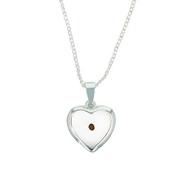 Sterling Silver Mustard Seed Heart Pendant Necklace - 925 Silver, 15mm, Rhodium Plated, Faith & Love Charm